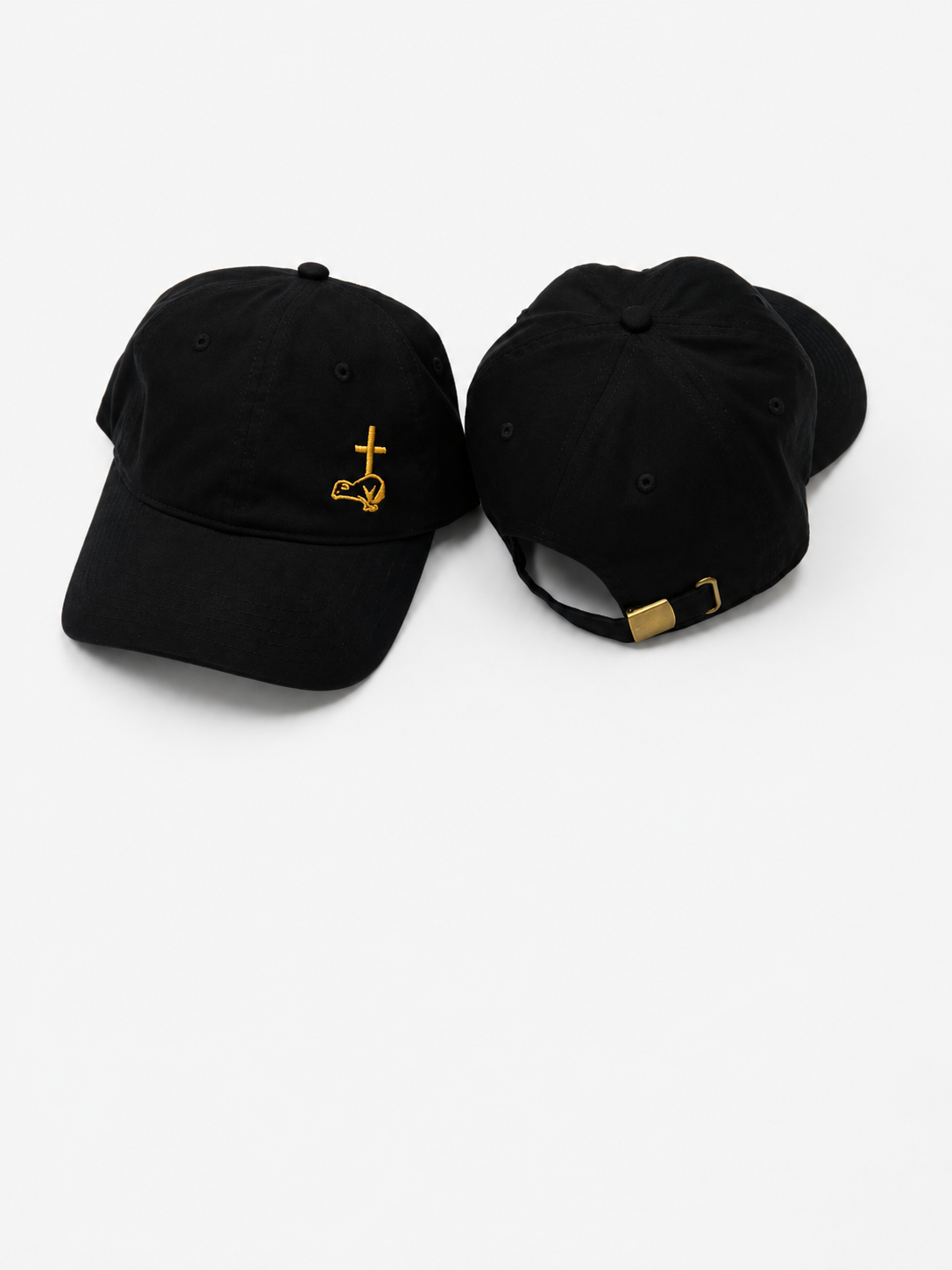 Lamb + Cross Hat (Black and Gold)